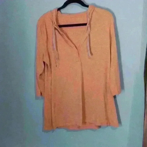 Calvin klein peach and gray long sleeve hooded tee size Xl - Picture 1 of 4